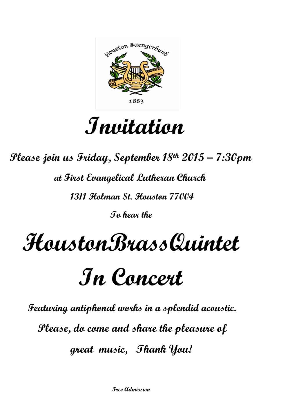 Invitation HSB HBQ Sept-18 Concert-091815
