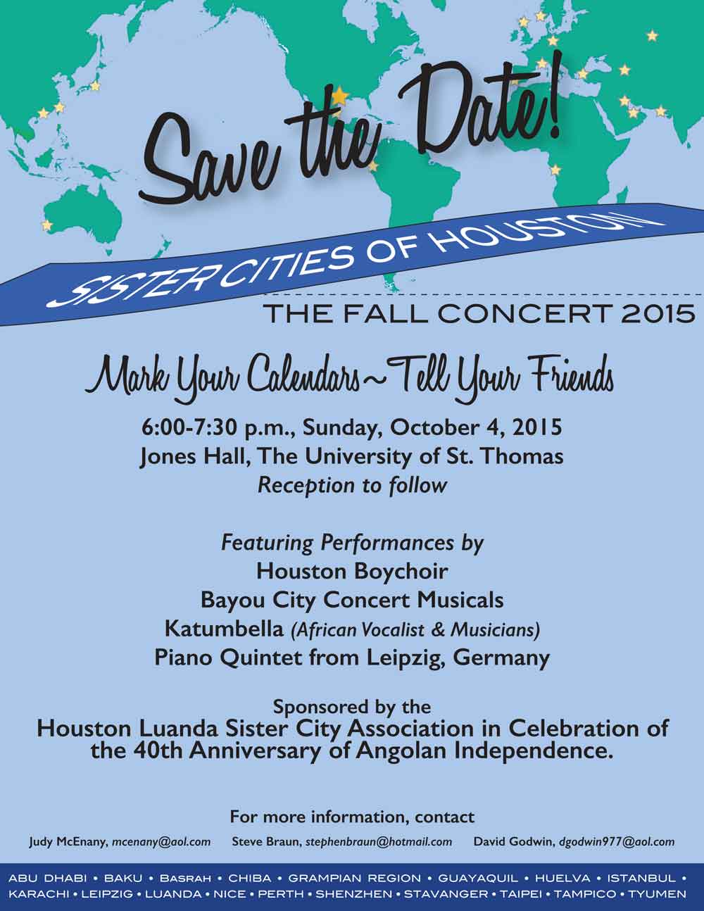 Sister Cities of Houston Fall Concert 2015